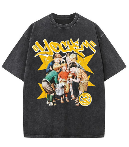Washed Vintage Kids Sports Graphic Tee