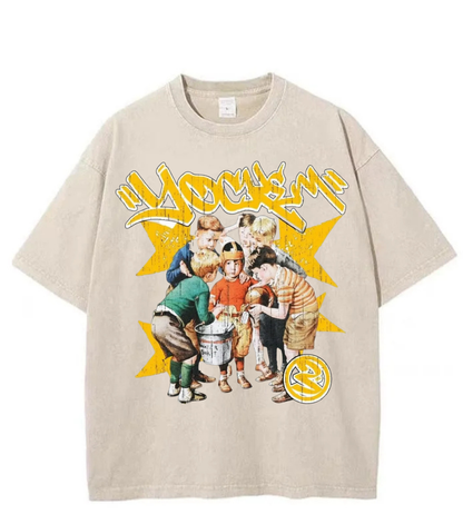 Washed Vintage Kids Sports Graphic Tee