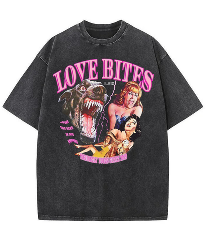 Washed Love Bites Graphic Streetwear Tee