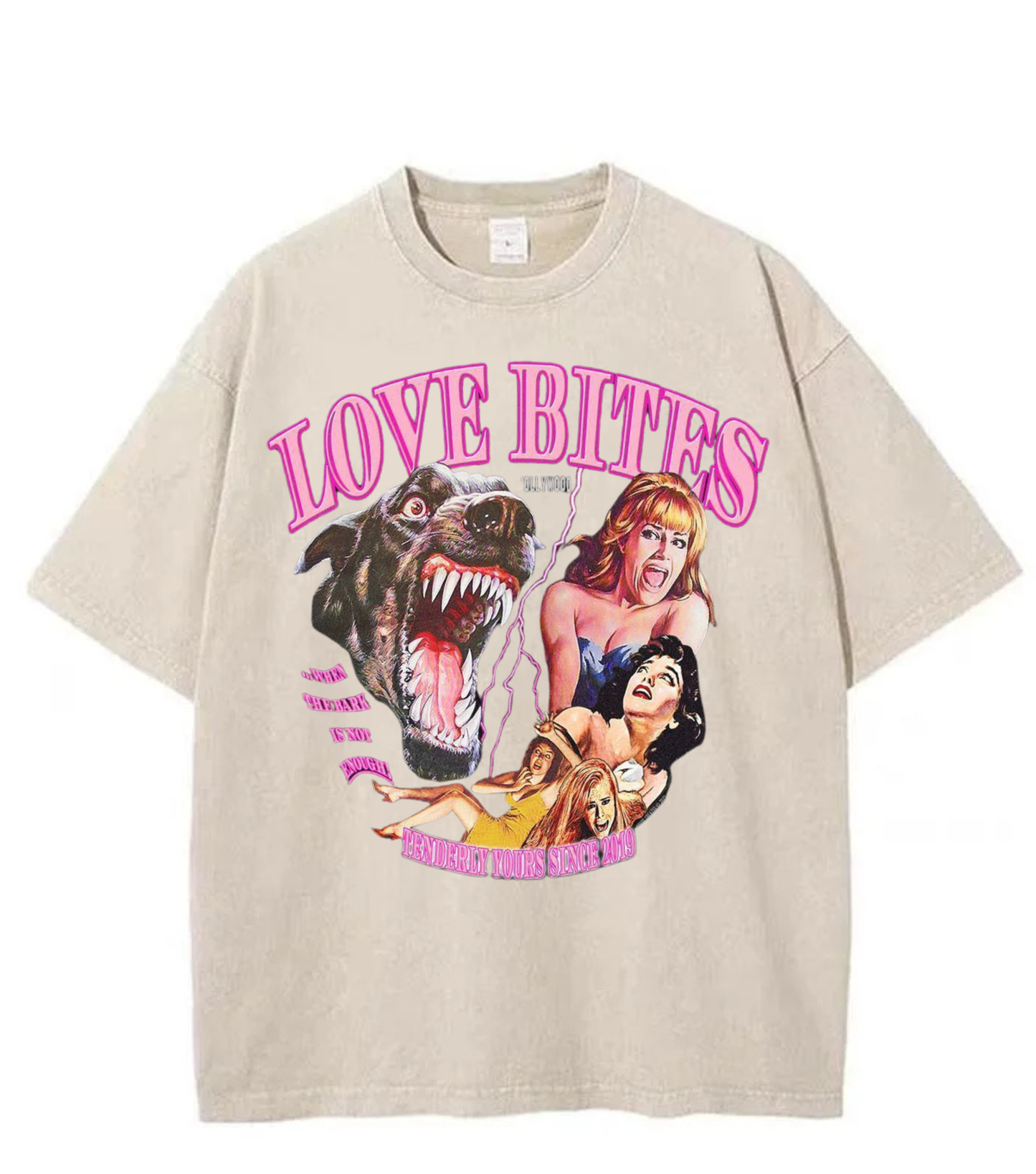 Washed Love Bites Graphic Streetwear Tee