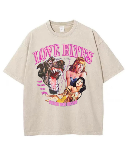 Washed Love Bites Graphic Streetwear Tee