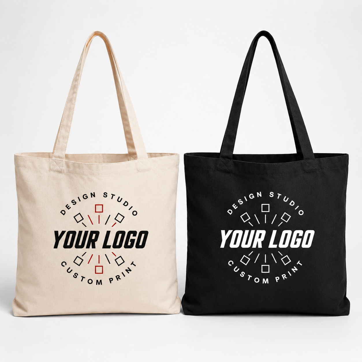 Logo Printed Cotton Tote Bag – Simple One-Side Custom Tote