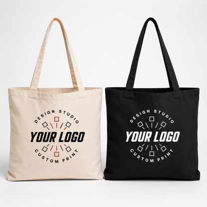Logo Printed Cotton Tote Bag – Simple One-Side Custom Tote