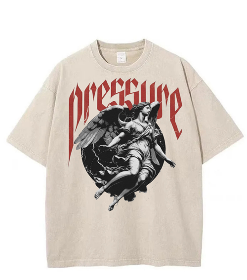 Washed Pressure Angel Graphic Streetwear Tee