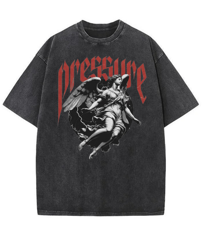 Washed Pressure Angel Graphic Streetwear Tee