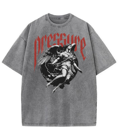 Washed Pressure Angel Graphic Streetwear Tee