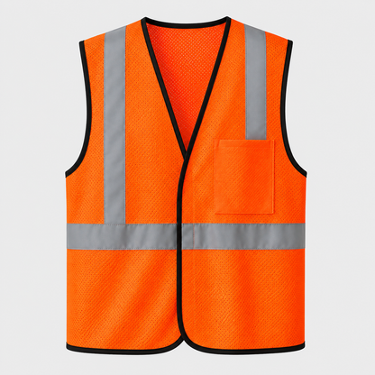 Custom High-Visibility Safety Vest with Logo – Lime Mesh Work Vest for Outdoor Crews