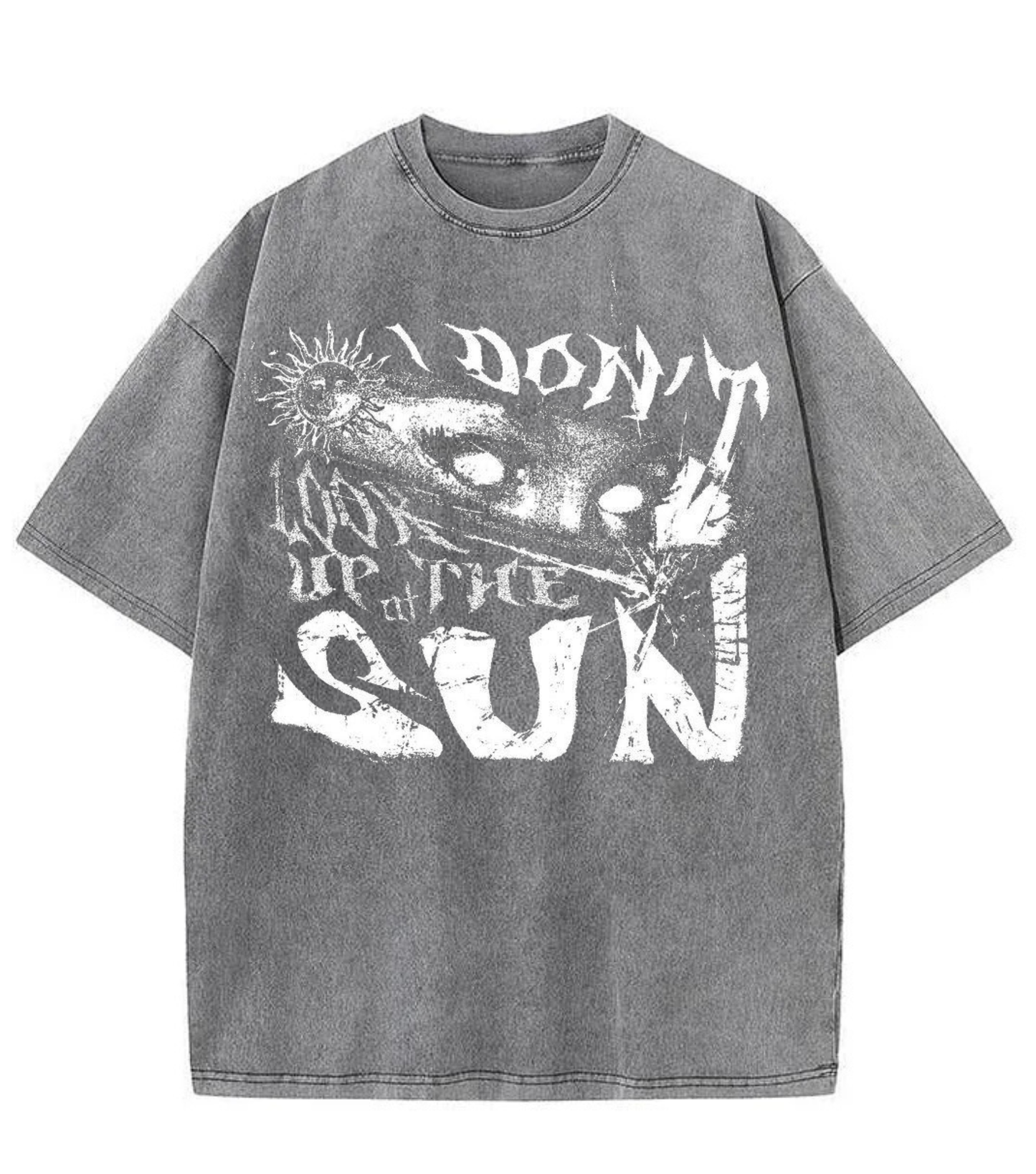 Washed Dark Sun Graphic Streetwear Tee