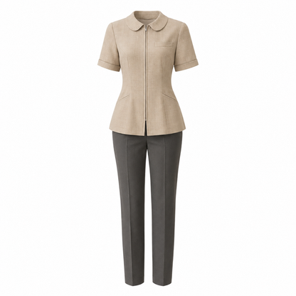 Women’s Housekeeping Uniform with Logo – Hotel Room Attendant Top & Pants