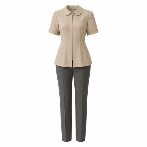 Women’s Housekeeping Uniform with Logo – Hotel Room Attendant Top & Pants