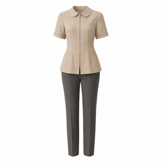 Women’s Housekeeping Uniform with Logo – Hotel Room Attendant Top & Pants