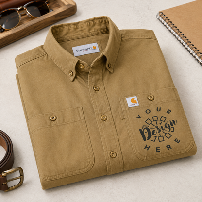 Carhartt Work Shirt with Logo – Short Sleeve Button-Down Uniform Shirt