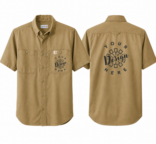 Carhartt Work Shirt with Logo – Short Sleeve Button-Down Uniform Shirt