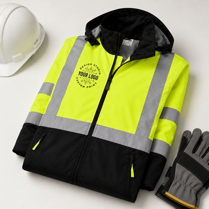 Custom ANSI Class 3 Safety Windbreaker with Logo – CornerStone CSJ25 Hi-Vis Work Jacket
