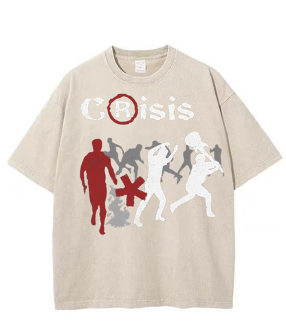Washed Crisis Graphic Streetwear Tee