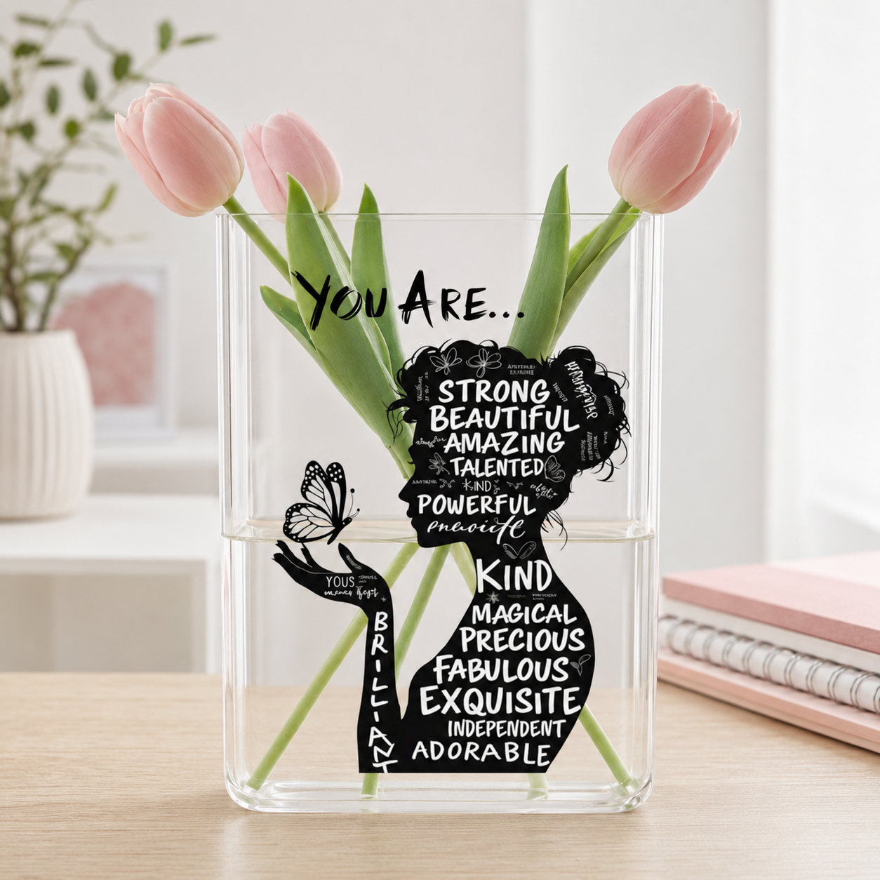 Inspirational Woman Acrylic Vase