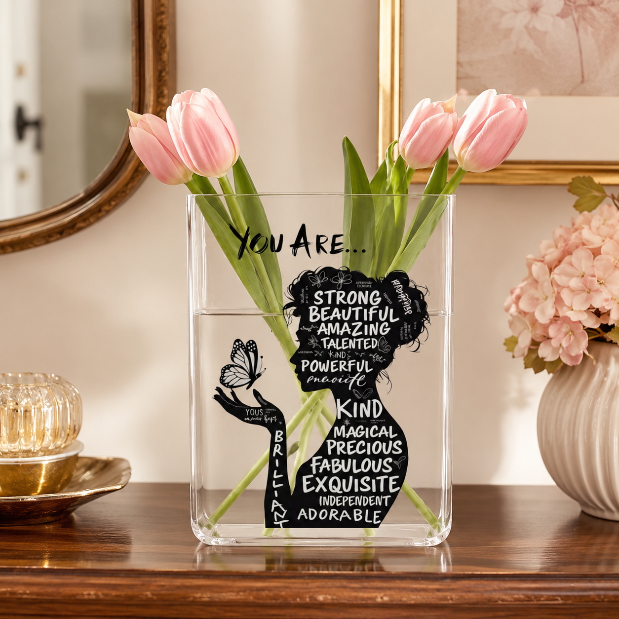 Inspirational Woman Acrylic Vase