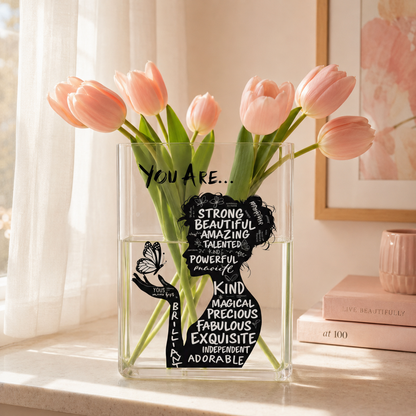Inspirational Woman Acrylic Vase
