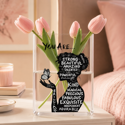 Inspirational Woman Acrylic Vase