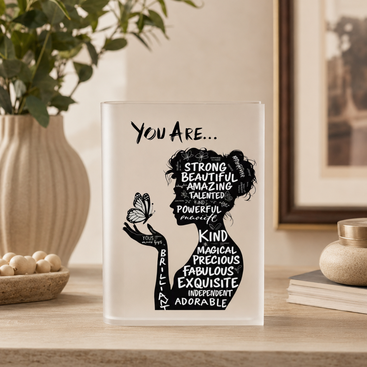 Inspirational Woman Acrylic Vase