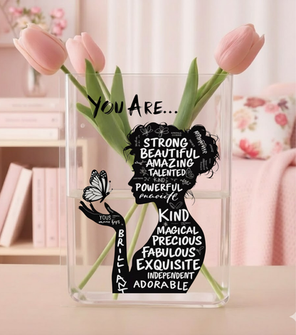 Inspirational Woman Acrylic Vase