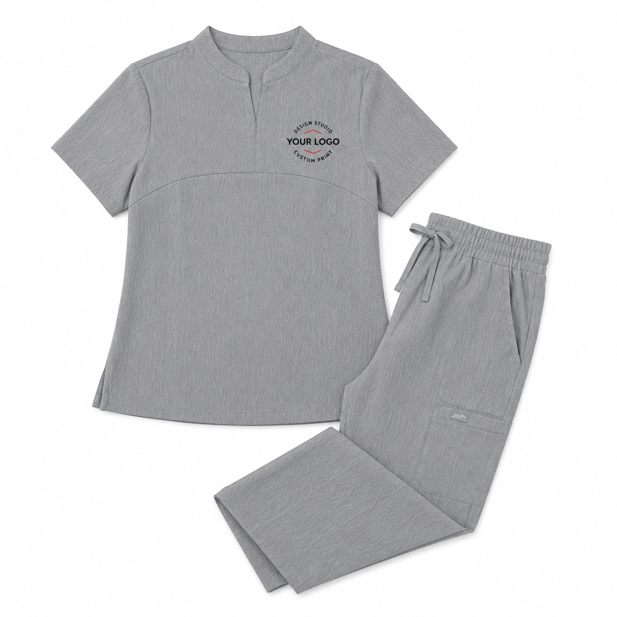 Personalized Scrub Set with Name – Short Sleeve Clinic Uniform for Spa & Salon Staff