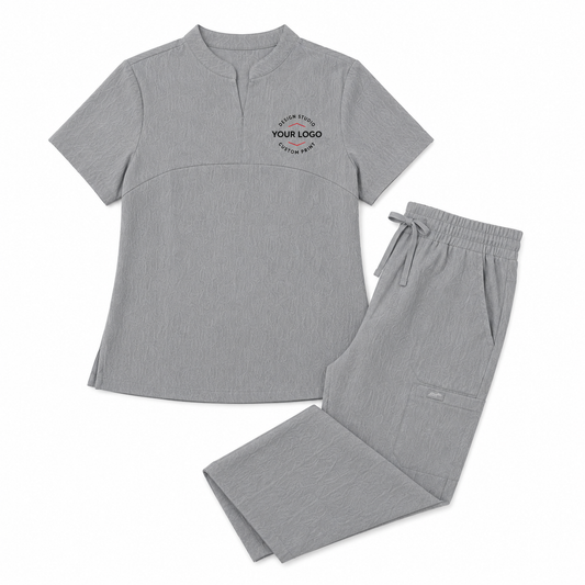 Personalized Scrub Set with Name – Short Sleeve Clinic Uniform for Spa & Salon Staff