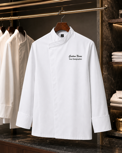 Custom Restaurant Chef Jacket – Embroidered Executive Chef Coat with Logo