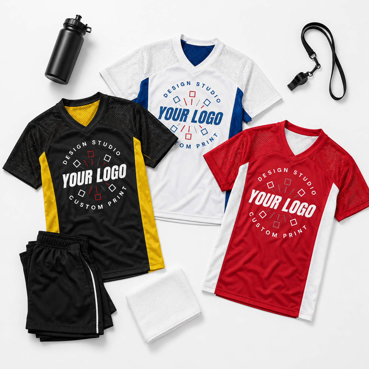 Reversible Football Jersey – Logo Team Shirt with Numbers