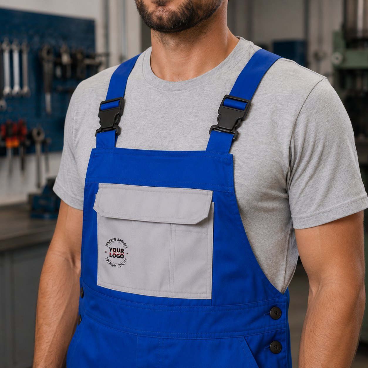 Cleaning Bib Overall Uniform with Logo – Professional Janitorial Workwear