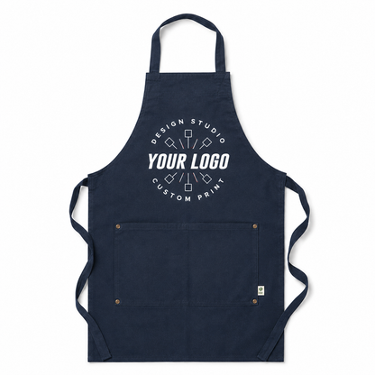 Sustainable Chef Apron – Recycled Material Logo Apron with Front Pocket