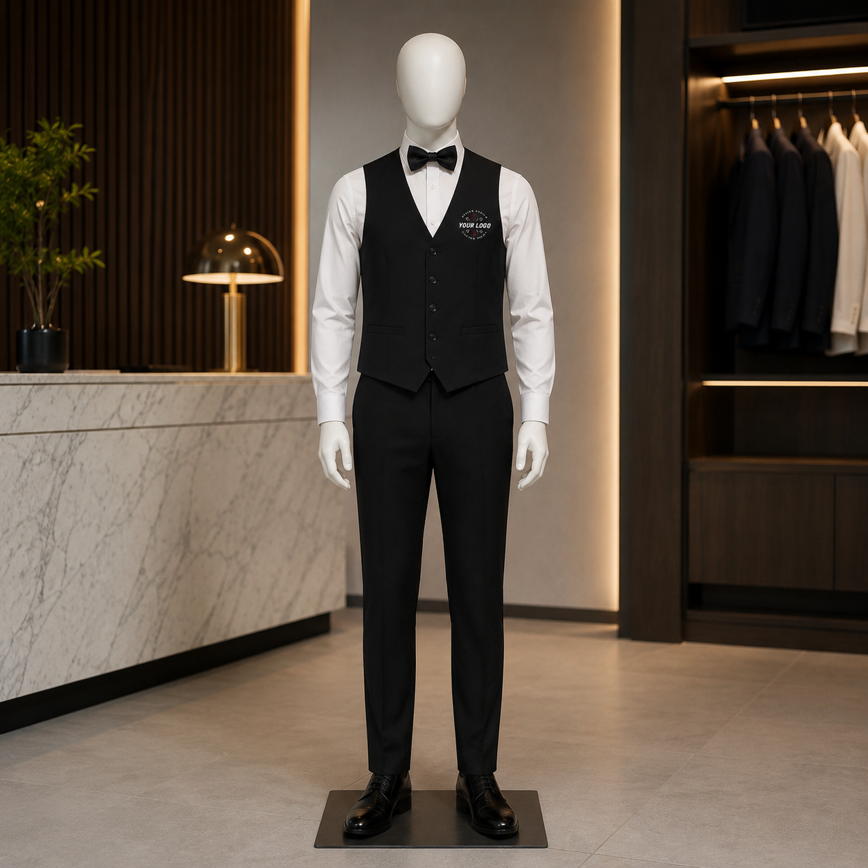 Waiter Uniform Set with Logo – Formal Restaurant Service Outfit