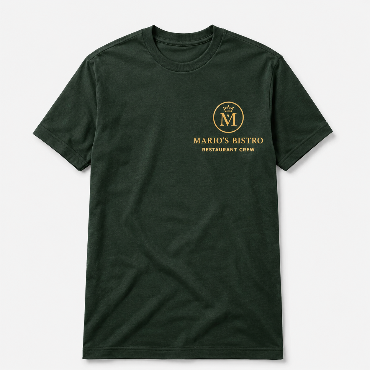 Restaurant Staff T-Shirt – Front & Back Logo Uniform Shirt for Cafe & Bar Crew