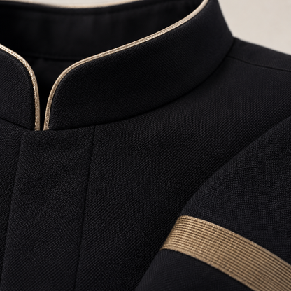 Men’s Hotel Doorman Uniform with Logo – Black Gold Concierge Outfit