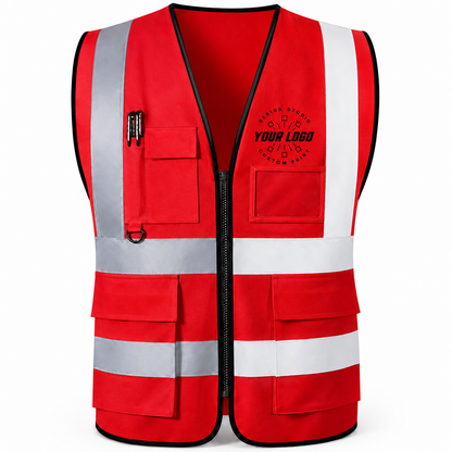 Custom High-Visibility Safety Vest with Logo and Text – Reflective Work Vest for Crews