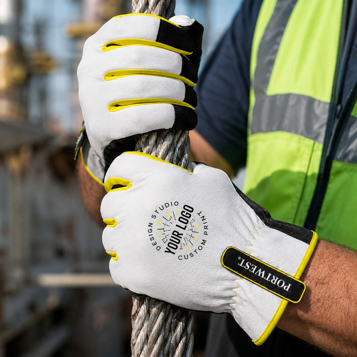 Custom Thermal Work Gloves with Logo – Portwest A776 Leather Palm Cold Weather Gloves