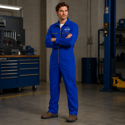 Cleaning Coverall Uniform with Logo – Royal Blue Janitorial Workwear