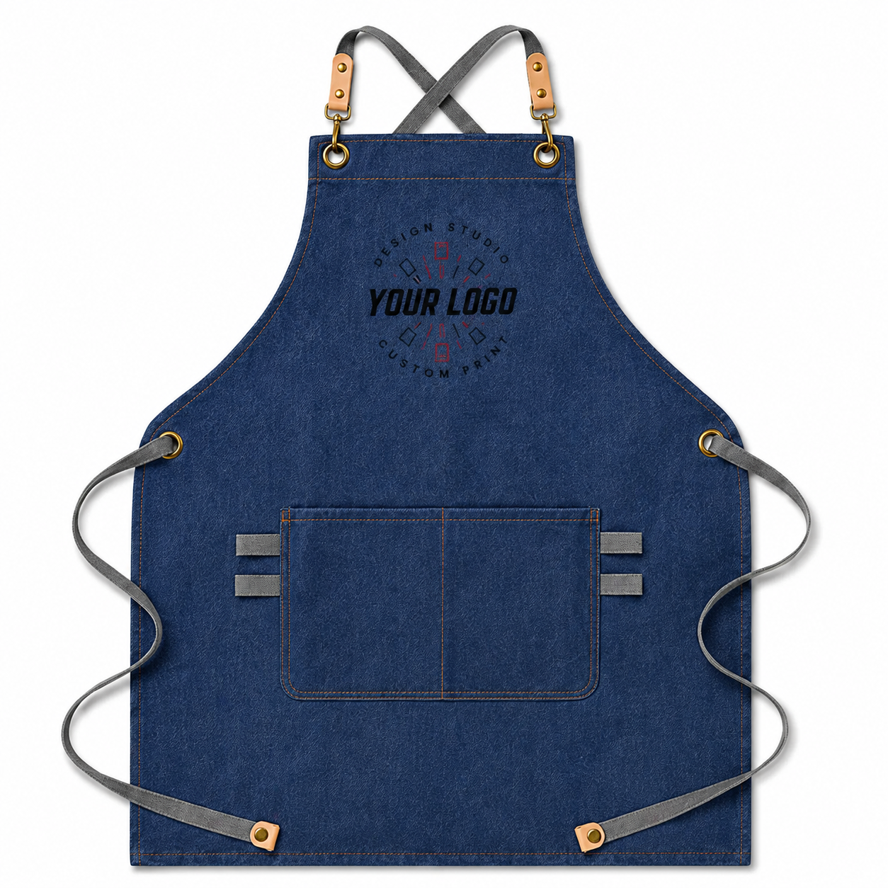 Canvas Leather Apron with Logo – Handmade Work Apron for Chefs & Makers