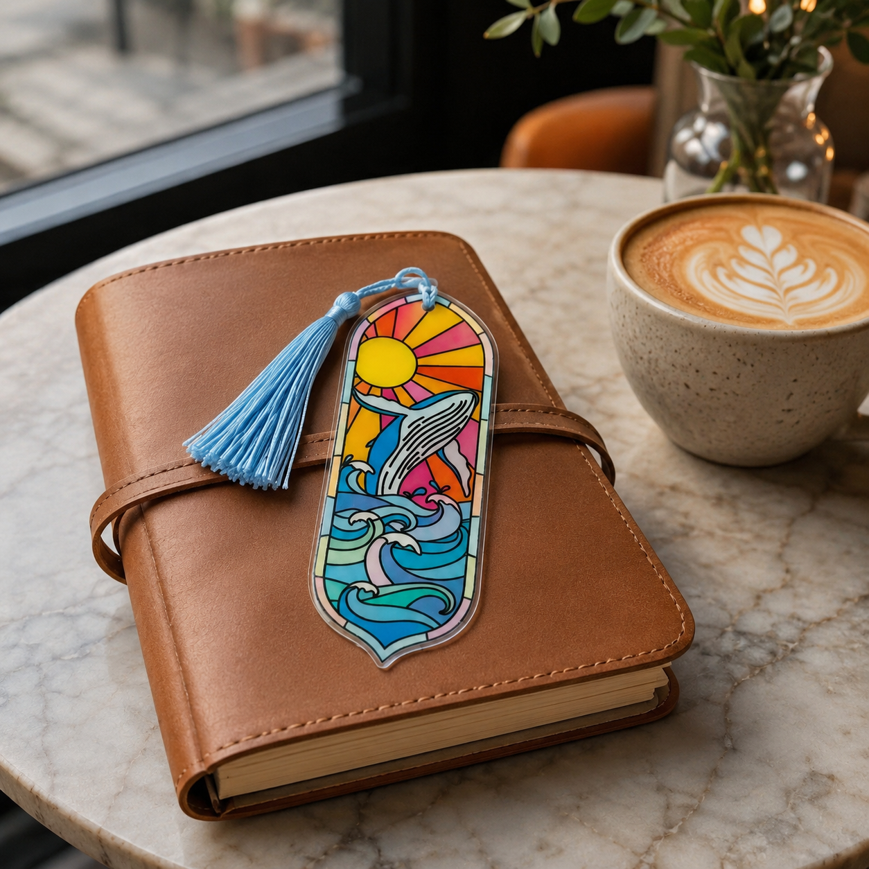 Whale Ocean Acrylic Suncatcher Bookmark