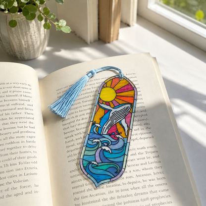 Whale Ocean Acrylic Suncatcher Bookmark