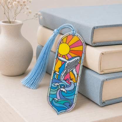 Whale Ocean Acrylic Suncatcher Bookmark
