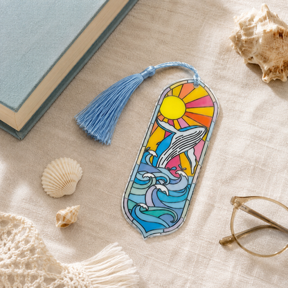 Whale Ocean Acrylic Suncatcher Bookmark