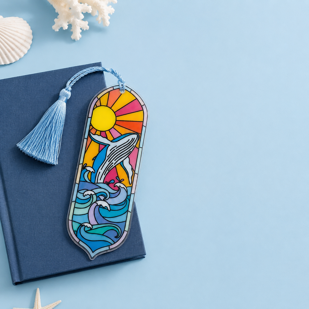 Whale Ocean Acrylic Suncatcher Bookmark