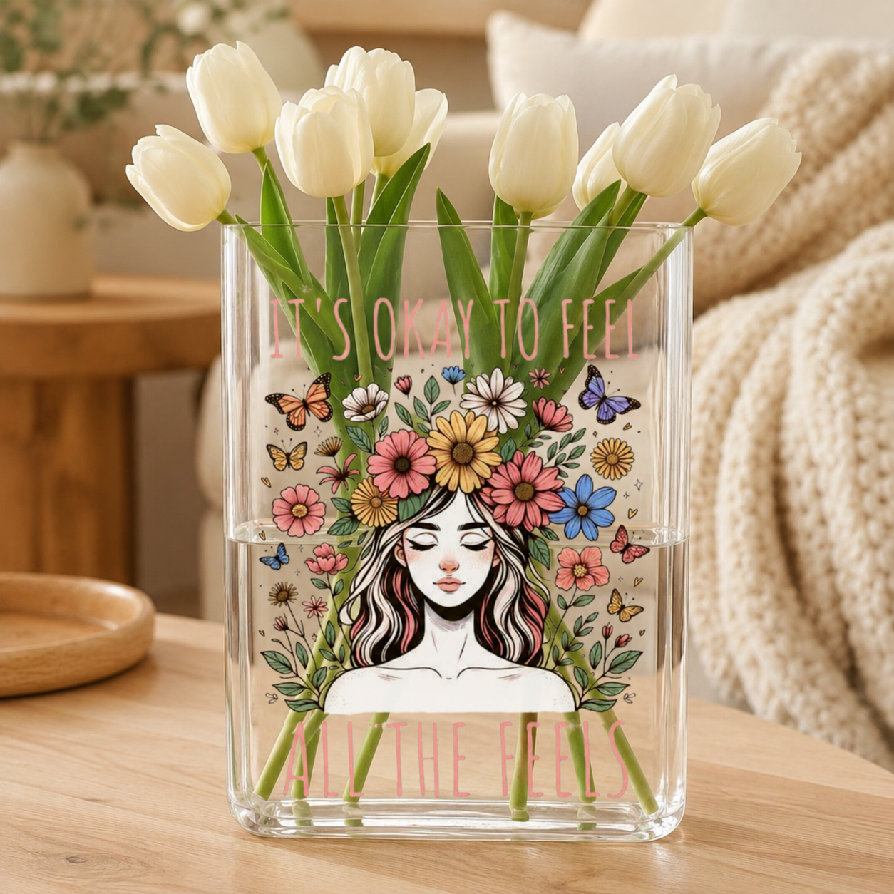 It’s Okay To Feel Acrylic Vase