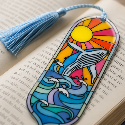 Whale Ocean Acrylic Suncatcher Bookmark