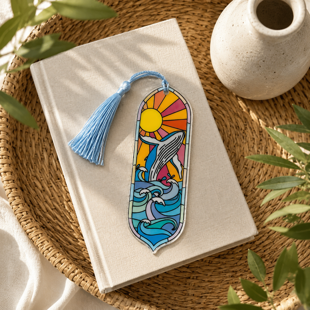 Whale Ocean Acrylic Suncatcher Bookmark