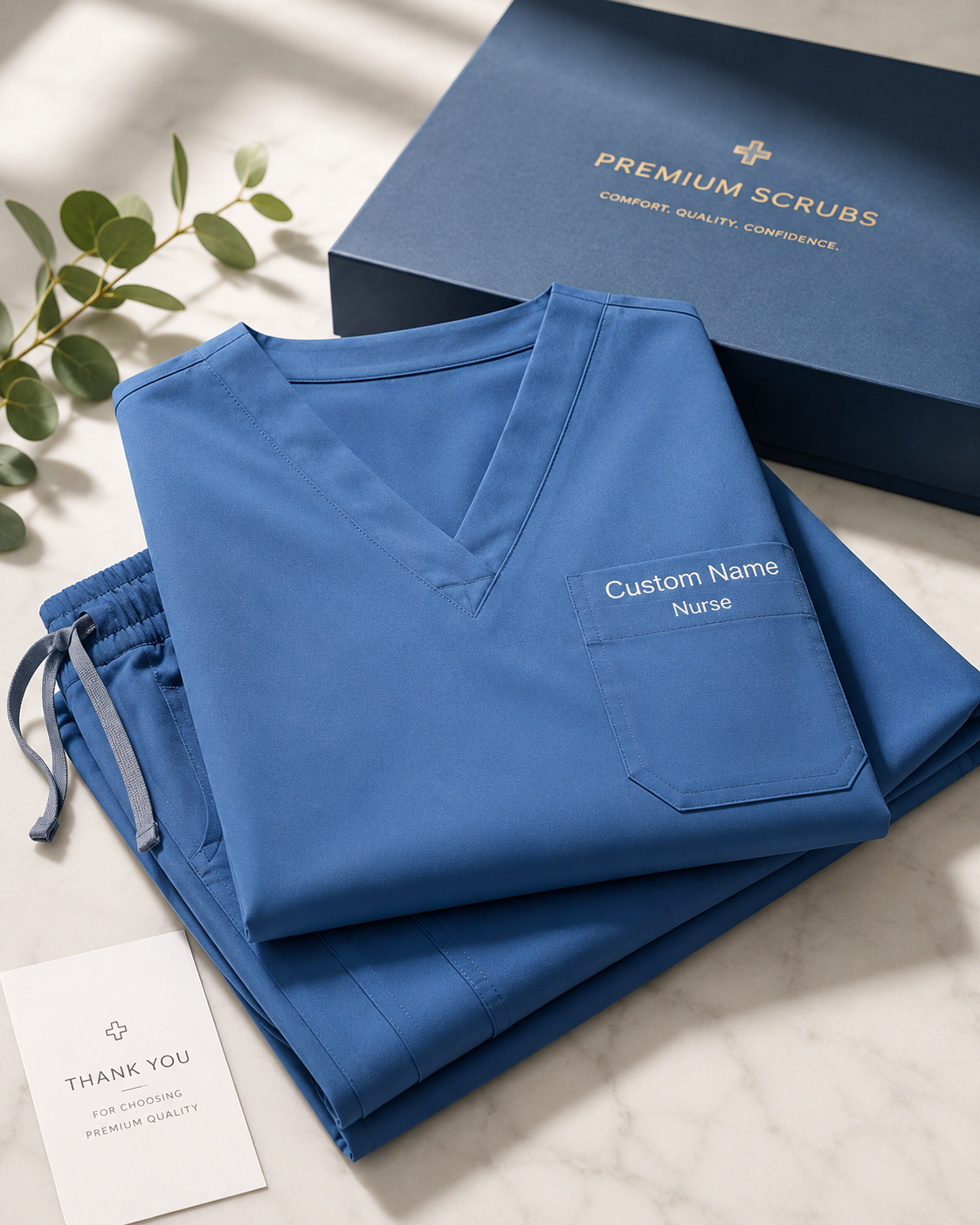 Personalized Medical Scrub Set – Embroidered Healthcare Uniform with Name or Logo
