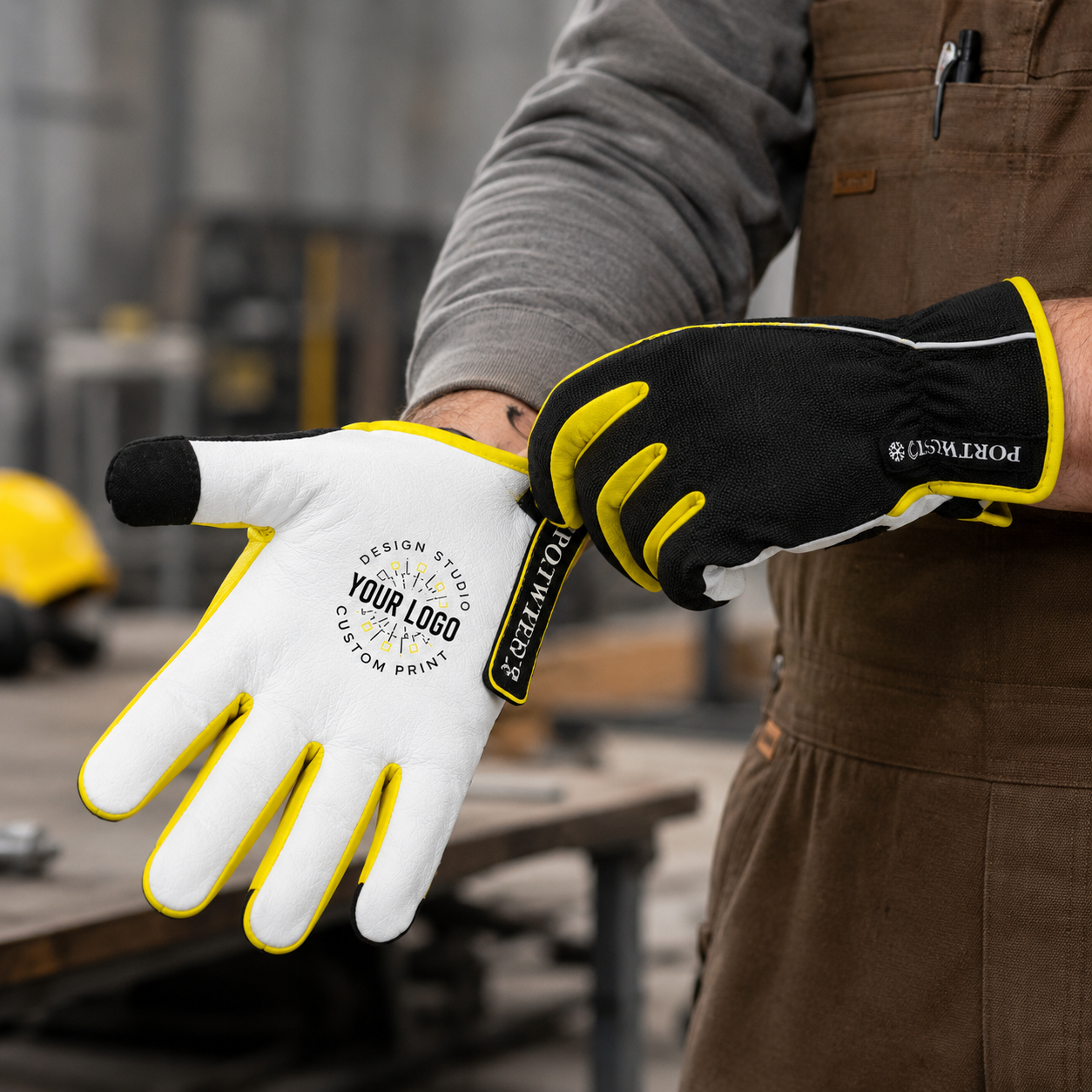 Custom Thermal Work Gloves with Logo – Portwest A776 Leather Palm Cold Weather Gloves