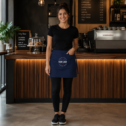 Logo Waist Apron – Half Apron for Servers, Catering & Event Staff