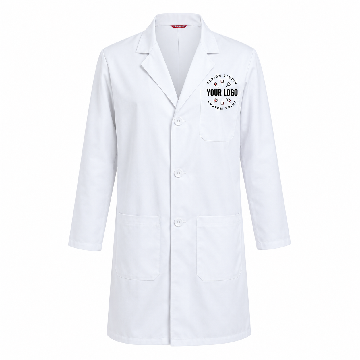 White Lab Coat with Name – Personalized Medical Coat for Doctors & Clinics